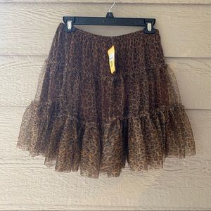NWT Cowgirl Justice Cheetah Ruffle Mini Skirt
